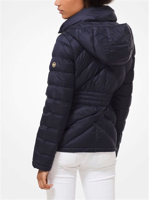 michael kors packable nylon anorak|michael kors hooded packable jacket.